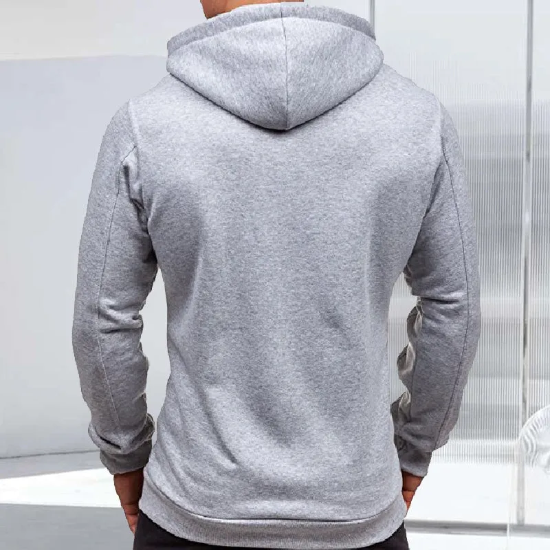 Zip Solid Hoodie